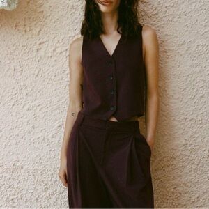 NWOT Zara Tailored Burgundy Vest